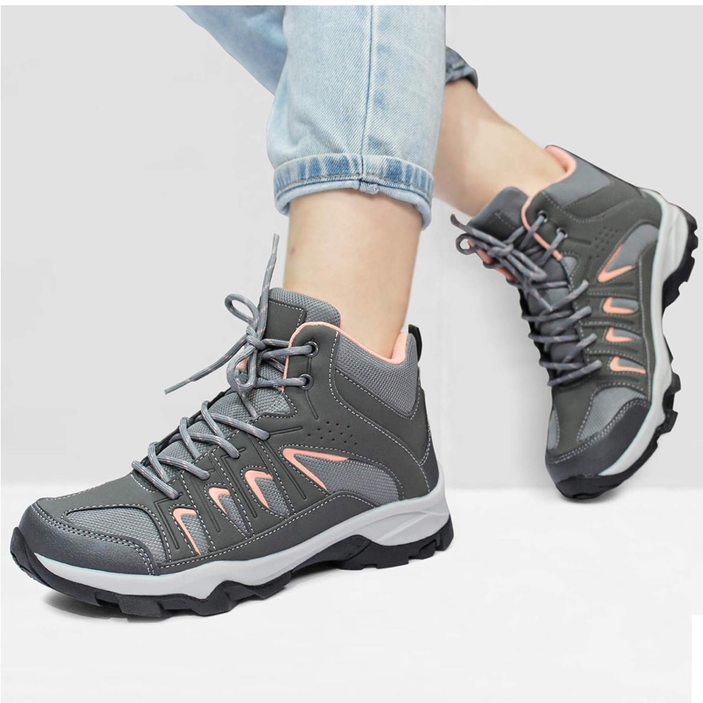 JABASIC Boost Women's size 9 Gray and Orange Athletic Shoes Lighweight outdoor